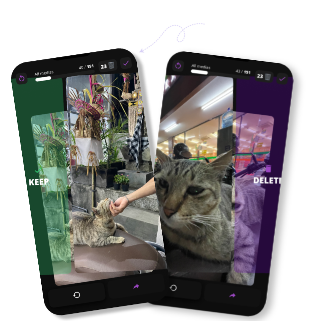 PixWipe app interface showing the swipe feature